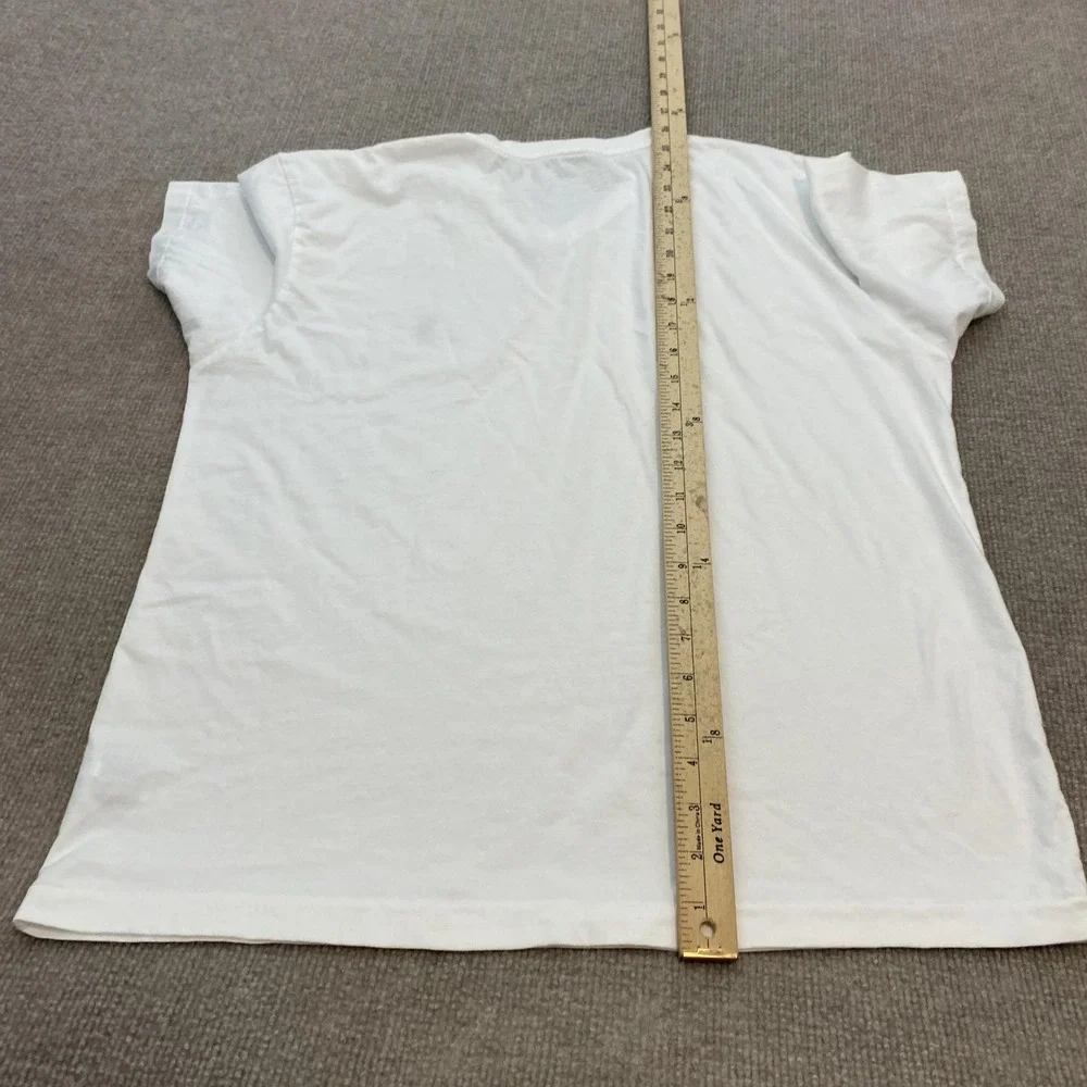 Polo Ralph Lauren Shirt Mens Medium White V Neck Pony Cotton Tee Casual